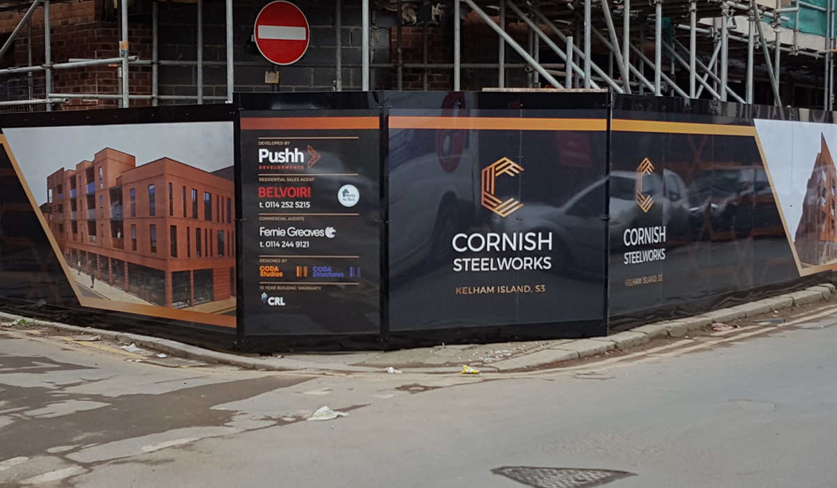 hoarding board printing cornish steelworks