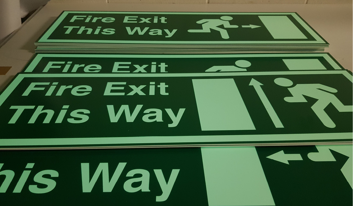 directional signage fire safety exit