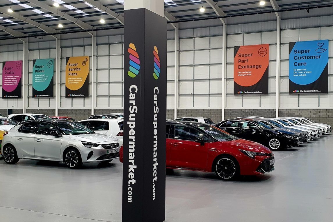 Bright, impactful car dealership promotional posters and banners printed by CSDPrint help to inform inform customers